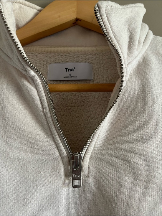 TNA Sweaters - TNA Zip-Up Fleece Pullover in Off-White